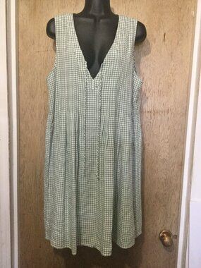 NWT Gentle Fawn dress green and white gingham spring/summer 2026 size large